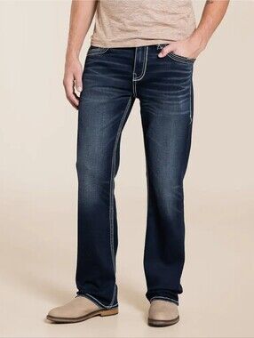 Buckle Black Fit No 9 Bootcut Regular Fit Men's 34 X 32. New Performance Stretch